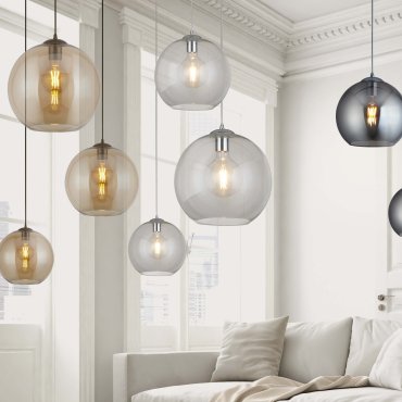 Searchlight Balls - lampe suspendue - Ø 25 x 120 cm - transparent