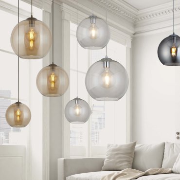 Searchlight Balls - lampe suspendue - Ø 25 x 120 cm - ambre