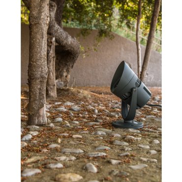 Nova Luce North - spot au sol - 20 cm - 18W LED inclus - IP65 - gris foncé