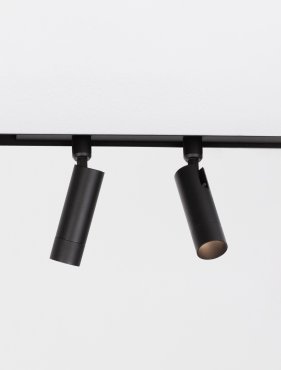 Nova Luce Buxton L - spot double pour système de rail magnétique - 24,5 x 3,2 x 15,1 cm - 2 x 10W TRIAC LED dimmable inclus - noir sable