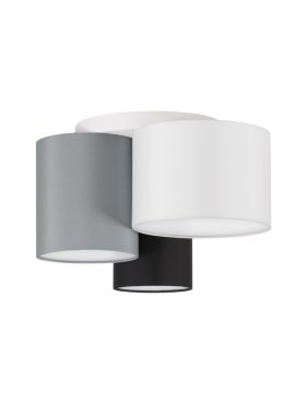Nova Luce - Bryson - plafonnier - Ø 35 x 21 cm - noir, blanc et gris
