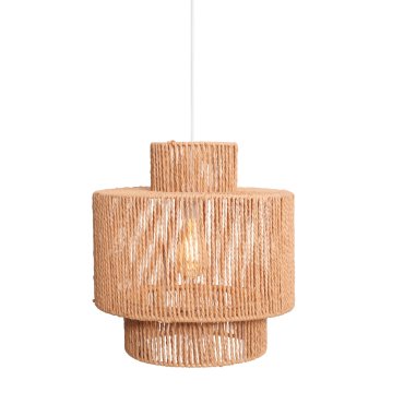 Maxlight Labriz - lampe suspendue - Ø 35 x 170 cm - brun clair et blanc