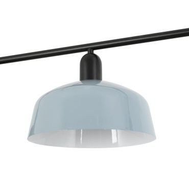 Faro Tatawin M - suspension - 100 x 25 x 210 cm - noir satiné et bleu grisâtre brillant