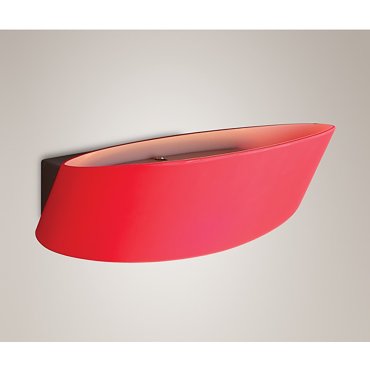 Maxlight Parete - applique murale - 25 x 15 x 12 cm - rouge et chrome