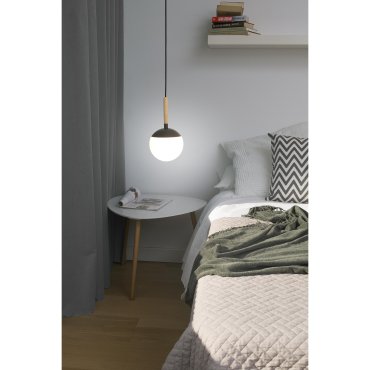 Faro Mine - lampe suspendue - Ø 18,5 x 35 cm - gris foncé - verre