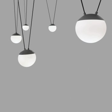 Faro Mine - lampe suspendue 5L - gris foncé - verre