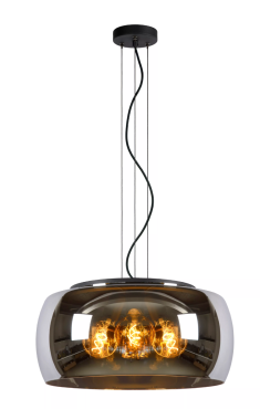 Lucide Olivia - lampe suspendue - Ø 50 x 158 cm - fumé