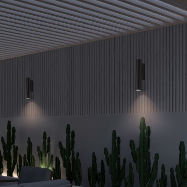 Nova Luce Torrin - applique murale extérieure - Ø 4,5 x 23 x 7,5 cm - 3W LED inclus - IP65 - anthracite foncé