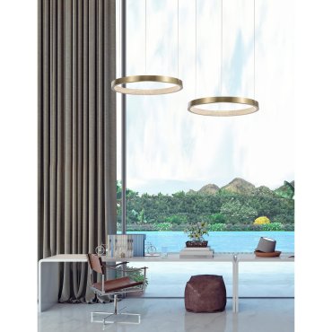 Nova Luce Vegas - lampe suspendue - Ø 45 x 180 cm - 18W LED inclus - laiton antique