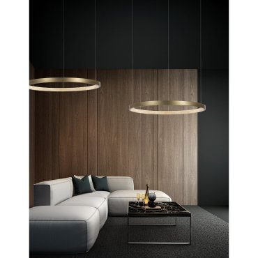 Nova Luce Vegas - lampe suspendue - Ø 108 x 180 cm - 35W LED inclus - laiton antique