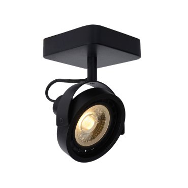 Lucide Tala LED - spot en saillie 1L - 12 x 12 x 20 cm - 12W LED dimmable inclus - noir