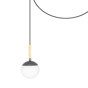 Faro Mine - lampe suspendue - Ø 18,5 x 35 cm - gris foncé - plastique