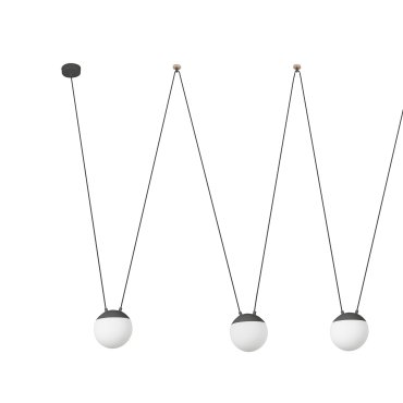 Faro Mine - lampe suspendue 4L - gris foncé - plastique