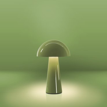 Century Italia Coco - lampe de table d'extérieur sans fil avec station de charge - Ø 16 x 25,5 cm - 1,5W LED dimmable inclus - IP44 - vert