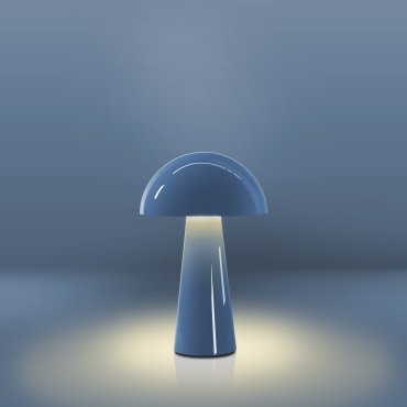 Century Italia Coco - lampe de table d'extérieur sans fil avec station de charge - Ø 16 x 25,5 cm - 1,5W LED dimmable inclus - IP44 - bleu