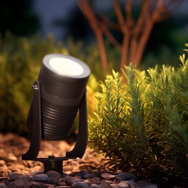 Century Italia Blaze - spot au sol - 12,4 x 8 x 14,7 cm - 14W LED inclus - IP67 - gris - couleur de lumière blanc chaud