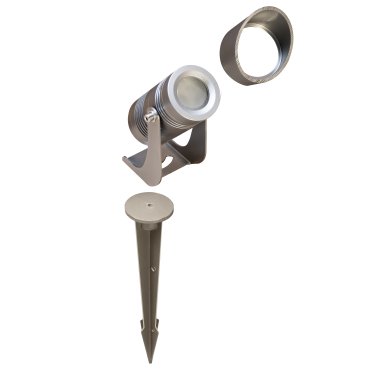 Century Italia Blaze - spot au sol - 7,3 x 2,7 x 8,7 cm - 3W LED inclus - IP67 - gris - couleur de lumière blanc chaud