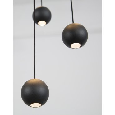 Nova Luce Nocci - lampe suspendue - Ø 40,5 x 150 cm - 10 x 4,5W LED inclus - noir