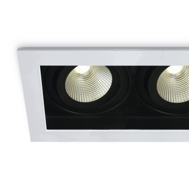 ONE Light COB Shop &amp; Hotel - spot à encastrer - 195 x 100 mm, 175 x 90 mm encastré - 2 x 12W LED dimmable inclus - blanc - couleur de lumière blanc chaud