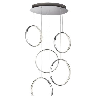 Searchlight Rings - lampe suspendue - Ø 46 x 180 cm - 56W LED inclus - chrome