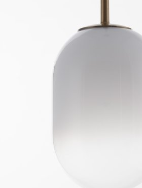 Nova Luce Chrysi - lampe suspendue - Ø 12 x 120 cm - laiton doré et blanc