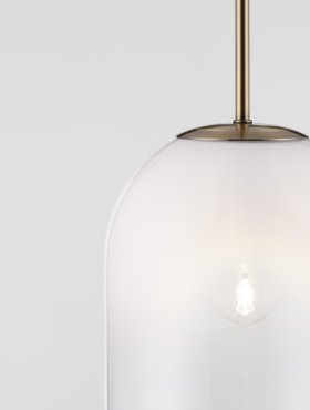 Nova Luce Chrysi - lampe suspendue - Ø 18 x 120 cm - laiton doré et blanc