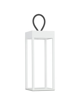 Nova Luce Lucia - lampe de table portable - 12 x 30 x 12 cm - 4W LED inclus -  IP54 - blanc sablé