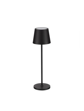 Nova Luce Seina - lampe de table rechargeable - Ø 11,4 x 39,5 cm - 2W dimmable LED inclus - IP54 - noir sablé
