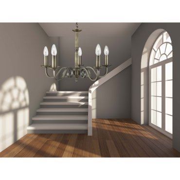 Searchlight Richmond - lustre - Ø 52 x 94 cm - laiton antique