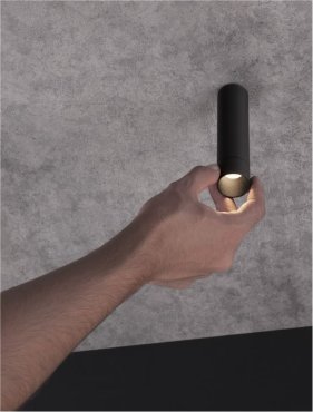 Nova Luce Doc - spot en saillie - Ø 3,2 x 11,3 cm - 5W LED dimmable inclus - noir