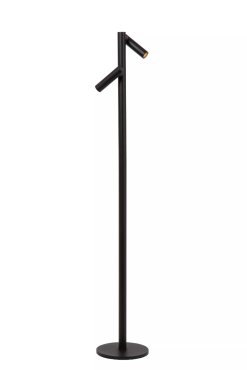 Lucide Antrim - Lampe de lecture rechargeable 2L - Ø 20 x 120 cm - 2 x 2,2W LED dimmable inclus - IP54 - Avec station de charge sans fil - noir