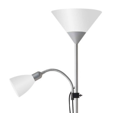 MODÈLE D’EXPOSITION - Brilliant Spari 4 - lampadaire - 180 cm - argent et blanc