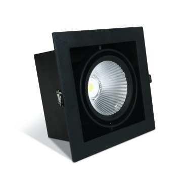 ONE Light COB Box Type Shop - spot à encastrer - 185 x 185 mm, 160 x 160 mm taille d'encastrement - 30W LED inclus - noir - couleur de lumière blanc chaud