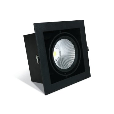 ONE Light COB Box Type Shop - spot à encastrer - 185 x 185 mm, 160 x 160 mm taille d'encastrement - 30W LED inclus - noir - couleur de lumière blanche