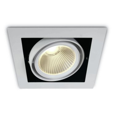 ONE Light COB Box Type Shop - spot à encastrer - 185 x 185 mm, 160 x 160 mm taille d'encastrement - 30W LED inclus - blanc - couleur de lumière blanche
