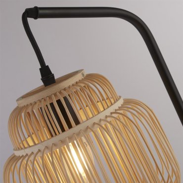 Searchlight Java - lampe de table - 20 x 55 cm - noir et marron clair