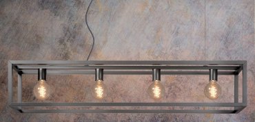 MODÈLE D’EXPOSITION - Lucide Oris - lampe suspendue 4L - 120 x 25 x 90 cm - gris fer