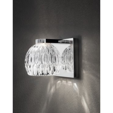 Nova Luce Lara - applique murale - 12 x 12 x 12 cm - 5W LED inclus - transparent et chromé