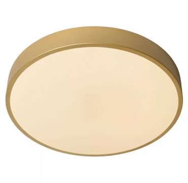Lucide Unar - plafonnier - Ø 39,5 x 5 cm - 24W LED gradable inclus - 3 niveaux de gradation - or mat