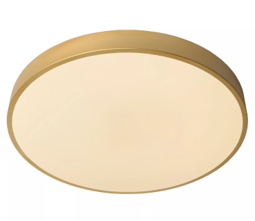 Lucide Unar - plafonnier - Ø 50 x 5 cm - 36W LED dimmable inclus - 3 niveaux de dimmer - or mat
