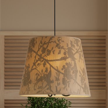Searchlight Isla - lampe suspendue - Ø 45 x 150 cm - brun et noir