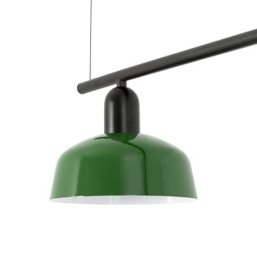 Faro Tatawin S - suspension - 100 x 18,4 x 210 cm - noir satiné et vert brillant