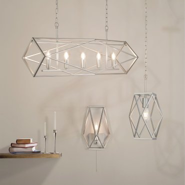 Searchlight Chassis - applique murale avec interrupteur à tirette - 19,5 x 30 cm - argent satiné