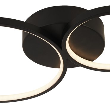 Searchlight Cirque - plafonnier - 98 x 32 x 5,5 cm - 34W LED dimmable inclus - noir et blanc mat