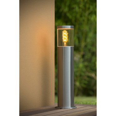 MODÈLE D’EXPOSITION - Lucide Fedor - lampe de jardin - Ø 13 x 49 cm - IP44 - chrome mat