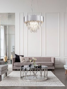Nova Luce Magnolia - suspension - Ø 50 x 120 cm - chrome