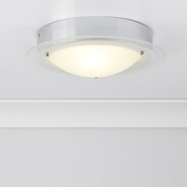 Searchlight Bathroom Flush - plafonnier de salle de bains - Ø 30 x 10 cm - IP44 - chrome