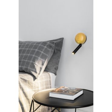 Faro Press - applique murale avec interrupteur - 10,4 x 6,5 x 21,3 cm - 3W LED inclus - jaune et noir brillant