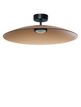 Nova Luce Polifemo - plafonnier - Ø 60 x 18,5 cm - 17W LED inclus - verre moka et noir sablé