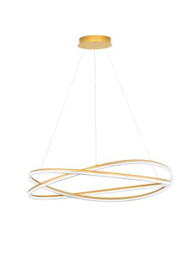 Nova Luce Ofelia - lampe suspendue avec télécommande - Ø 95 x 150 cm - 68W dimmable LED inclus - laiton doré